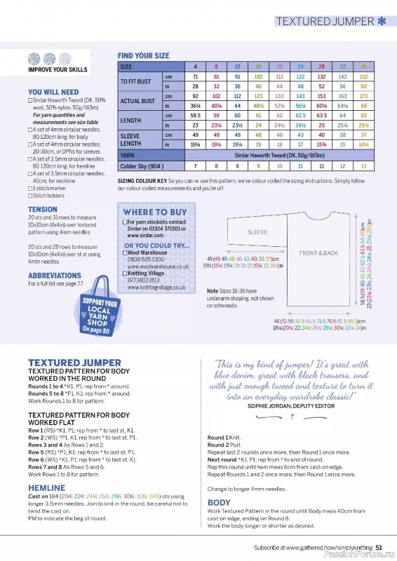 Вязаные проекты в журнале «Simply Knitting №271 2025»