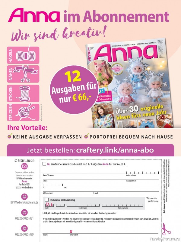 Коллекция проектов для рукодельниц в журнале «Anna №1 2024»