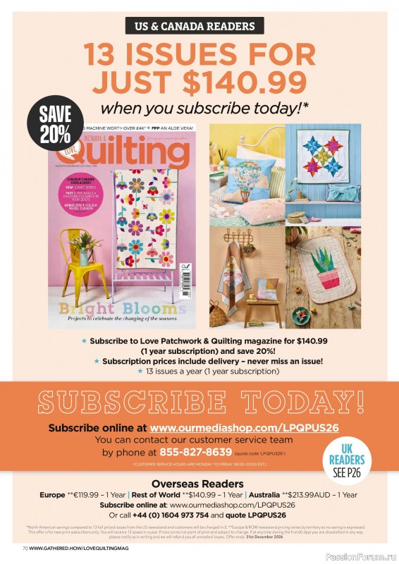 Коллекция проектов для рукодельниц в журнале &laquo;Love Patchwork & Quilting №162 2026&raquo;