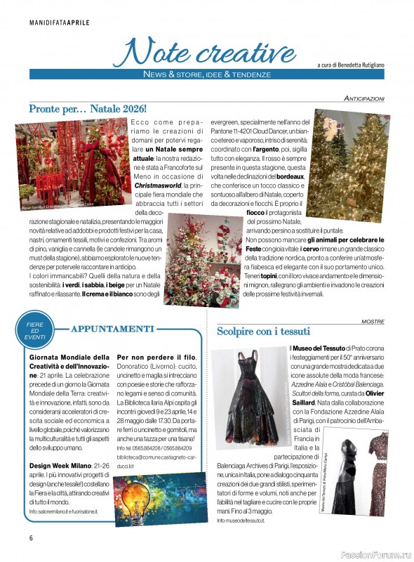 Коллекция проектов для рукодельниц в журнале &laquo;Mani di Fata - Aprile 2026&raquo;