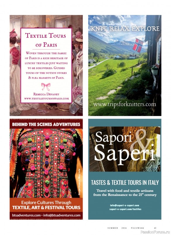 Коллекция проектов для рукодельниц в журнале «PieceWork - Summer 2026»
