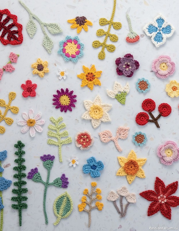 Bязаные проекты в журнале «100 crochet: flowers, plants and petals»