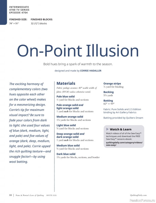 Коллекция проектов для рукодельниц в журнале «Fons & Porter's Love of Quilting - Winter 2026»