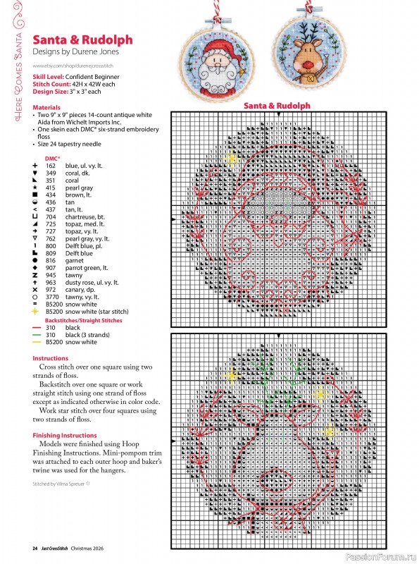 Коллекция вышивки в журнале «Just CrossStitch - Christmas 2026»