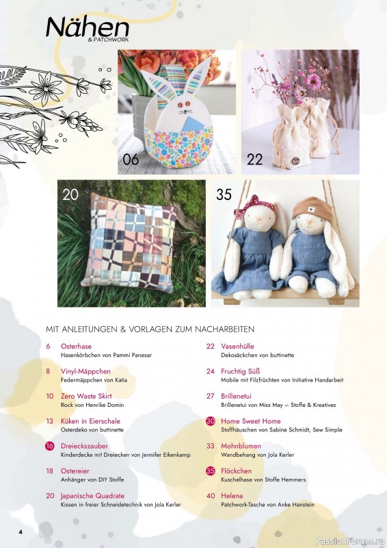Коллекция проектов для рукодельниц в журнале «Patchwork & Nähen №2 2026»