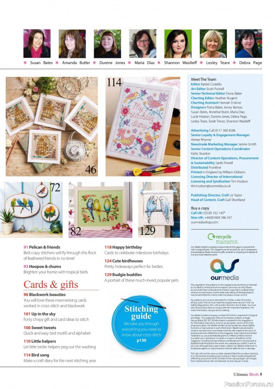 Коллекция вышивки в журнале «Cross Stitch Birds - March 2025»