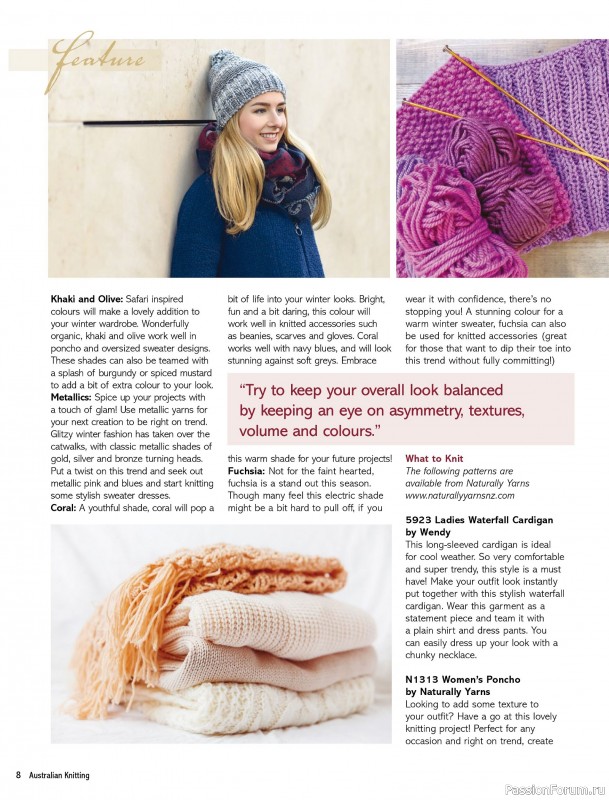 Вязаные модели спицами в журнале «Australian Knitting Vol.18 №2 2026»