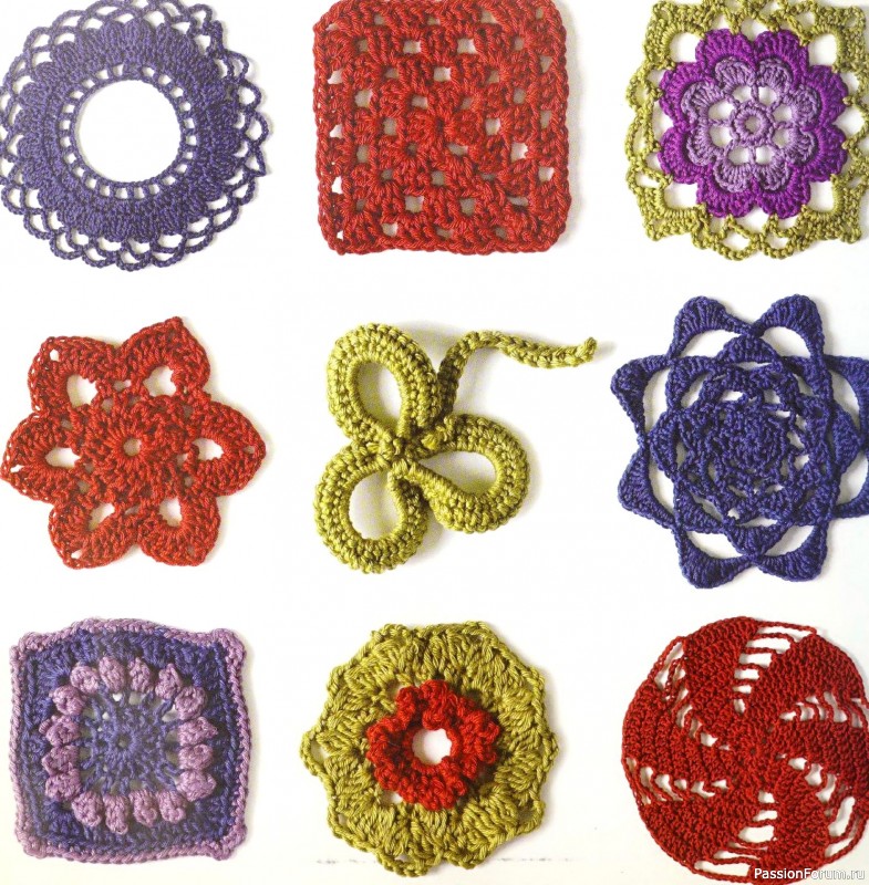 Вязаные проекты в книге &laquo;Crochet Stitch Motifs&raquo;.