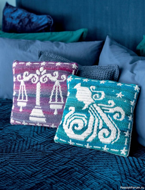 Вязаные проекты в книге &laquo;Zodiac Mosaic Crochet&raquo;.