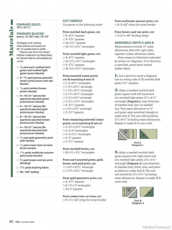 Коллекция проектов для рукодельниц в журнале «American Patchwork & Quilting №196 2025»