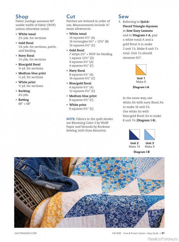 Коллекция проектов для рукодельниц в журнале «Quick+Easy Quilts - Fall 2025»