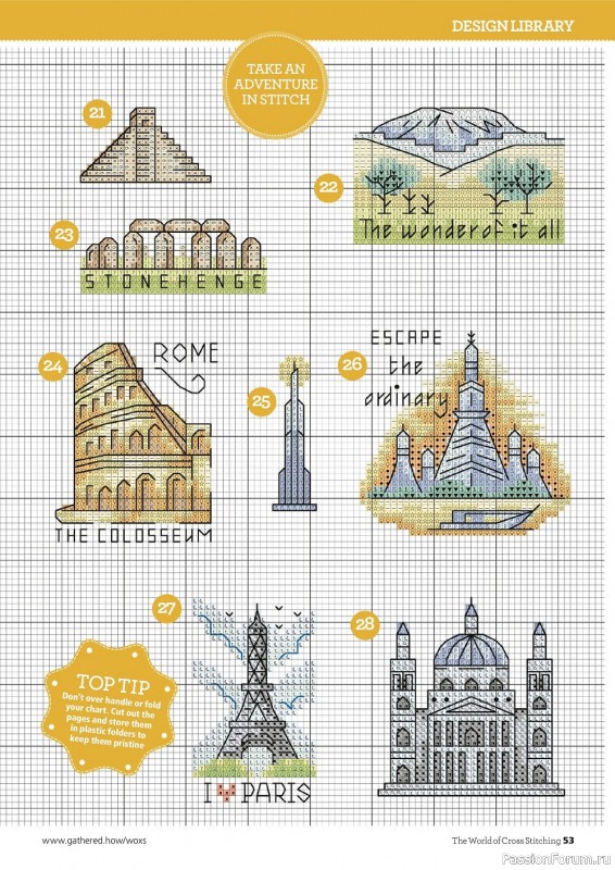 Коллекция вышивки крестиком в журнале «The World of Cross Stitching №319 2022»