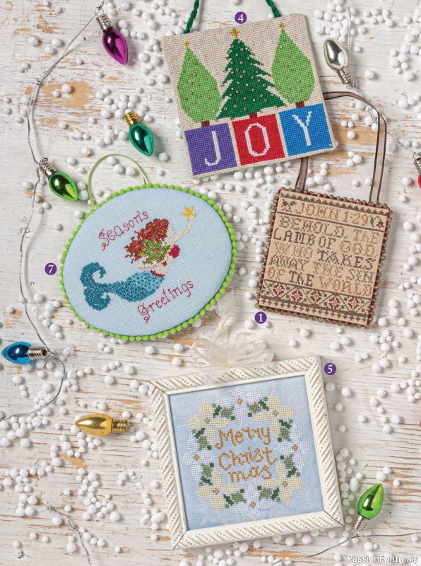 Коллекция вышивки в журнале «Just CrossStitch - Christmas Ornaments 2022»