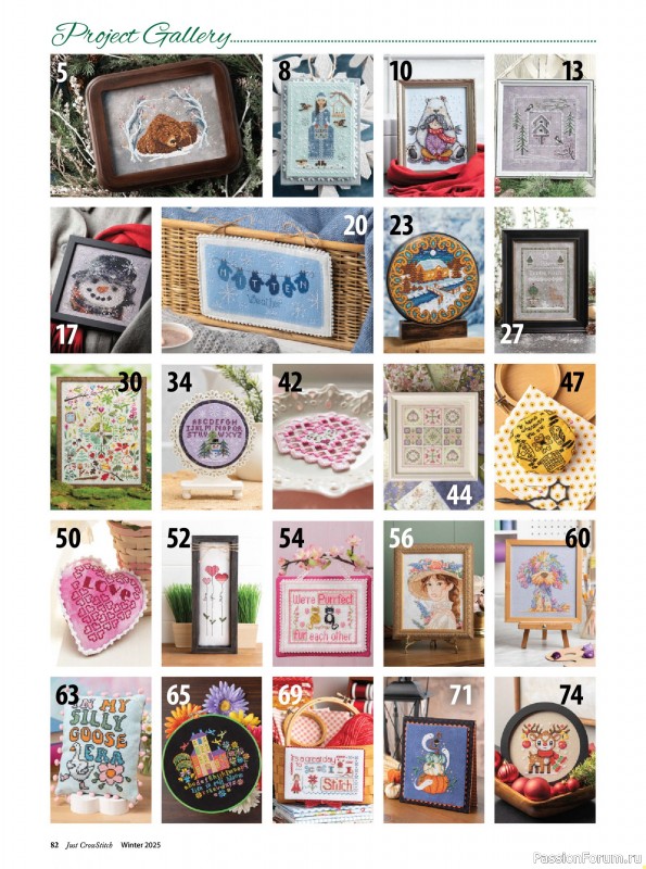 Коллекция вышивки в журнале «Just CrossStitch - Winter 2025»