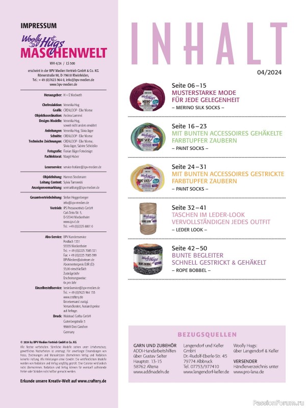Вязаные проекты в журнале «Woolly Hugs Maschenwelt №4 2024»