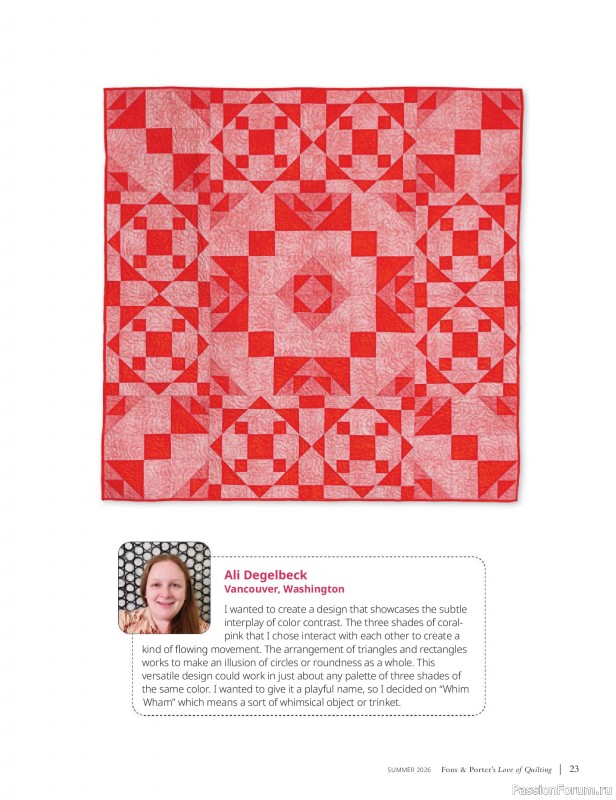 Коллекция проектов для рукодельниц в журнале «Love of Quilting - Summer 2026»