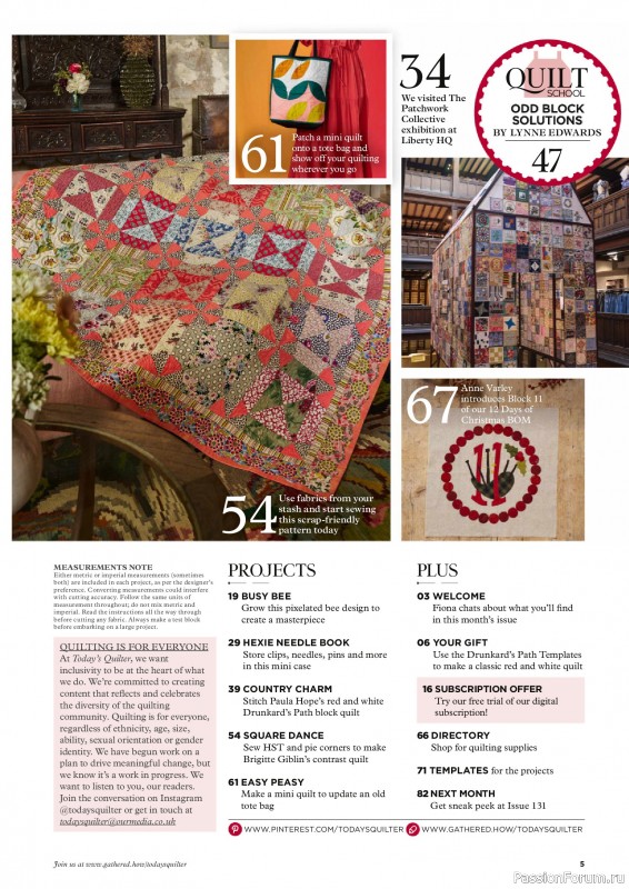 Коллекция проектов для рукодельниц в журнале «Todays Quilter №130 2025»