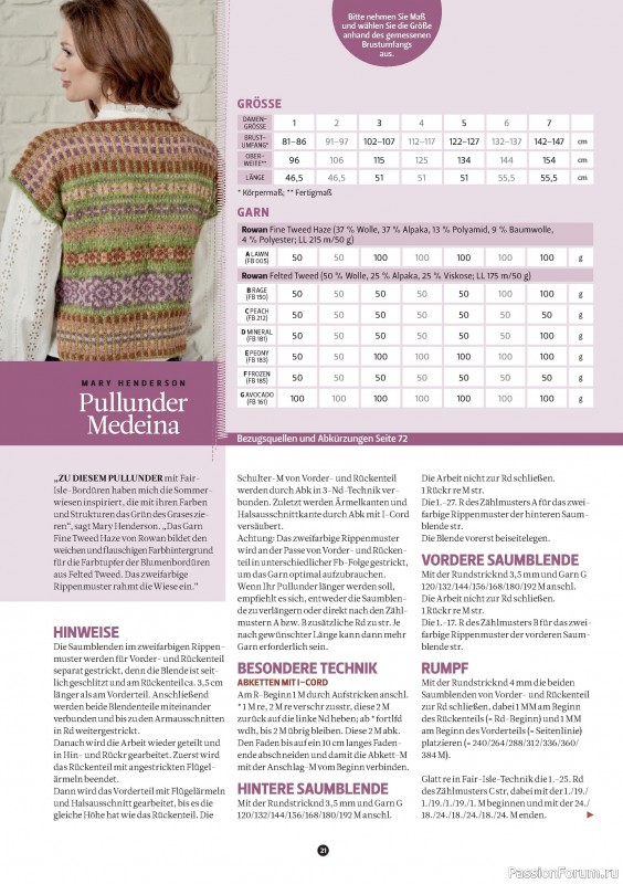 Вязаные проекты спицами в журнале «The Knitter №78 2025 Germany»
