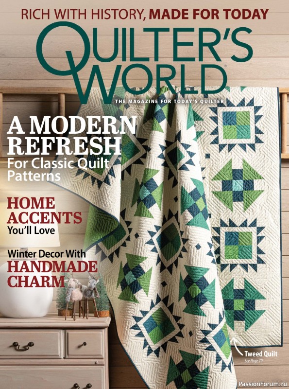 Коллекция проектов для рукодельниц в журнале «Quilter's World - Winter 2026»