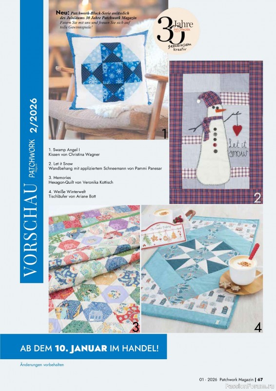 Коллекция проектов для рукодельниц в журнале «Patchwork das Magazin №1 2026»