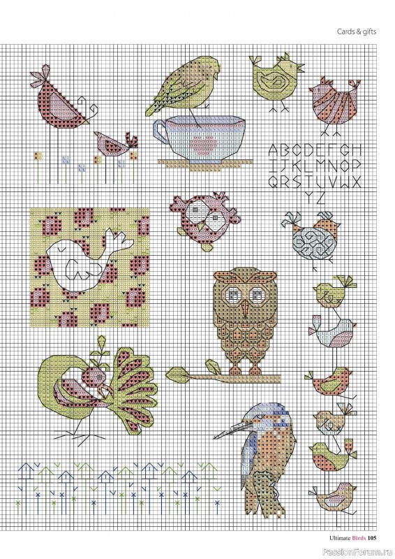 Коллекция вышивки в журнале «Cross Stitch Birds - March 2025»