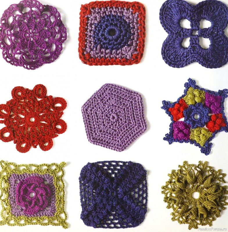 Вязаные проекты в книге &laquo;Crochet Stitch Motifs&raquo;.