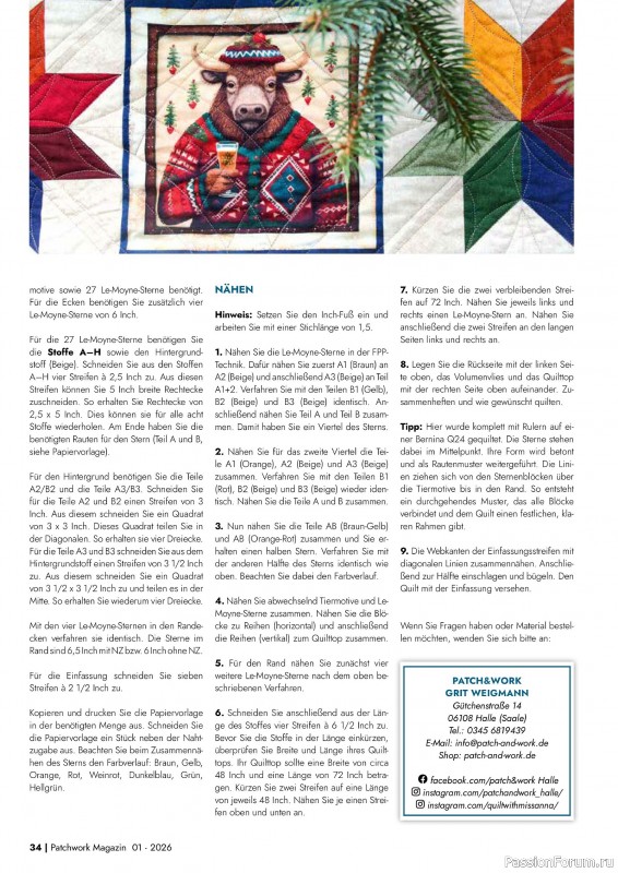 Коллекция проектов для рукодельниц в журнале «Patchwork das Magazin №1 2026»