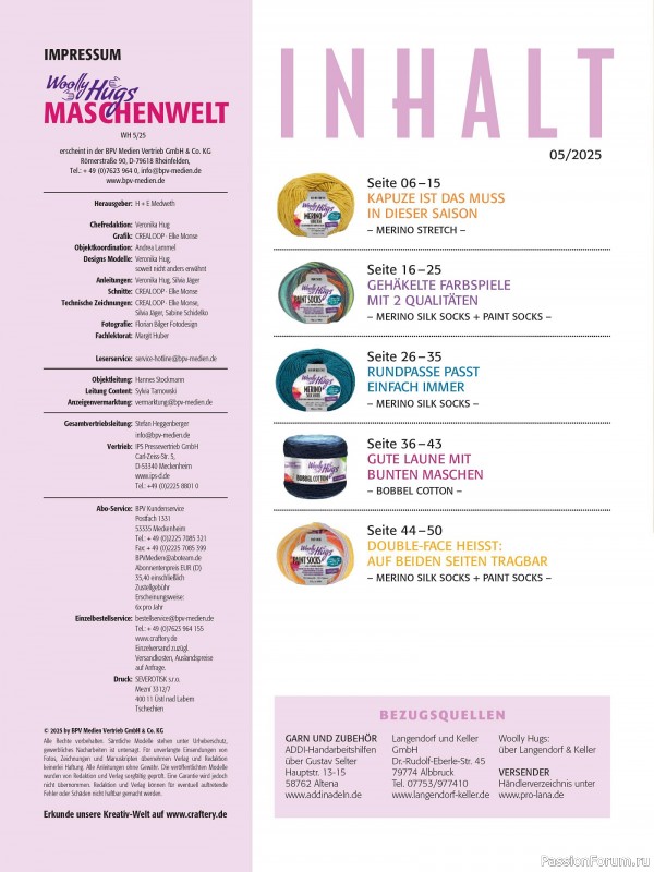 Вязаные проекты в журнале «Woolly Hugs Maschenwelt №5 2025»