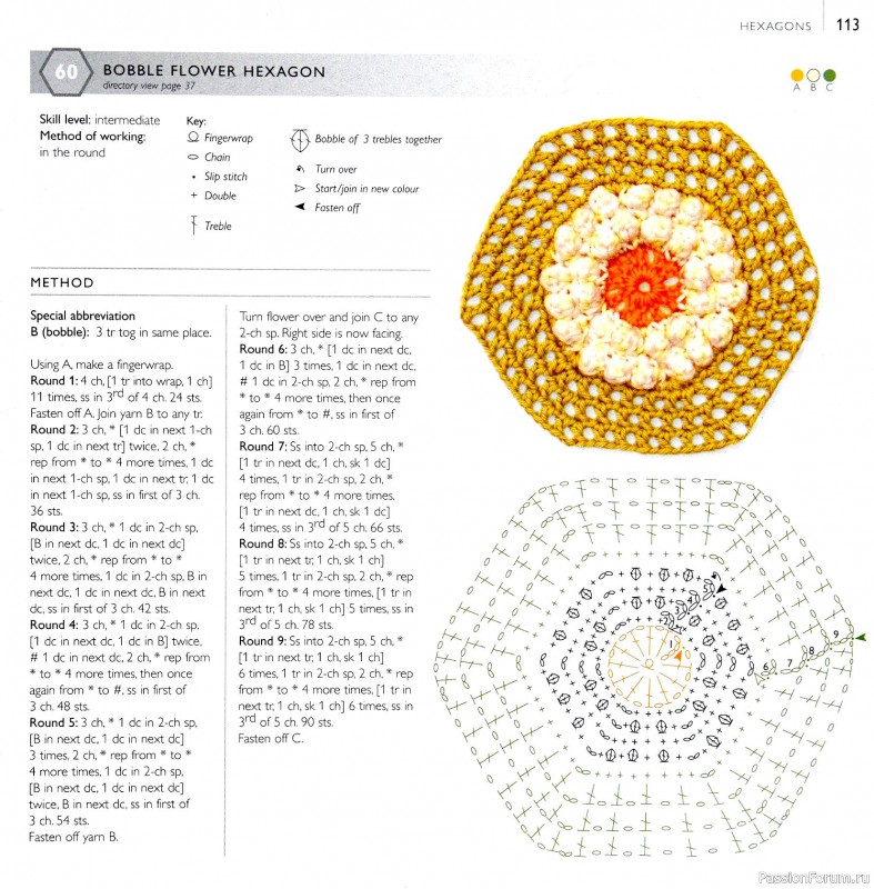Вязаные проекты в книге «75 Crocheted Floral Blocks». Часть 2.