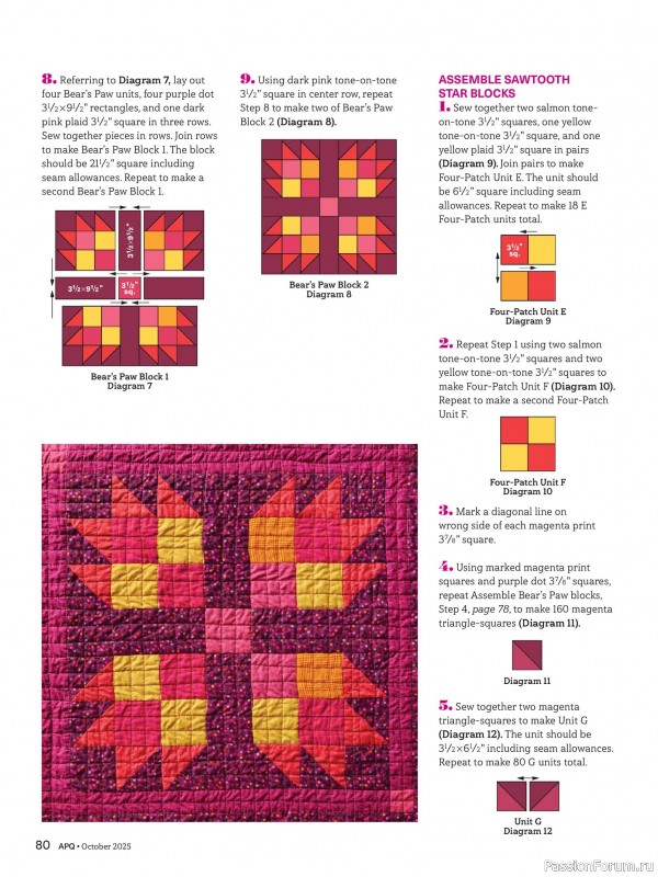 Коллекция проектов для рукодельниц в журнале «American Patchwork & Quilting №196 2025»