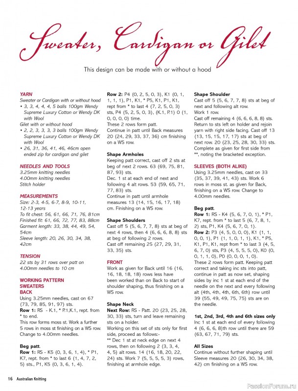 Вязаные модели спицами в журнале &laquo;Australian Knitting &ndash; Vol.17 №4 2026&raquo;
