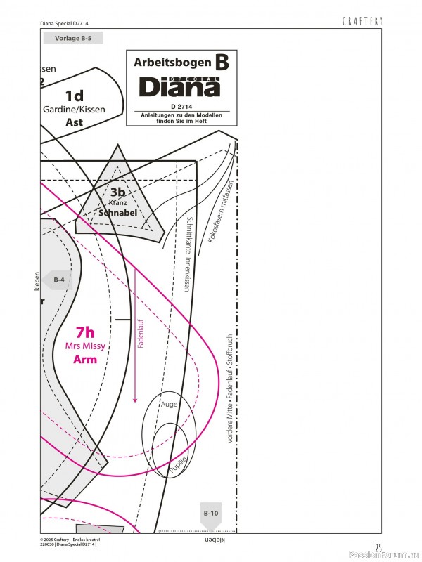 Коллекция проектов для рукодельниц в журнале «Diana Special Nahen D2714 2025»