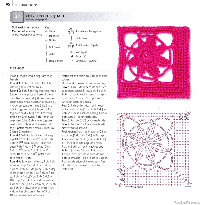 Вязаные проекты в книге &laquo;75 Crocheted Floral Blocks&raquo;. Часть 1
