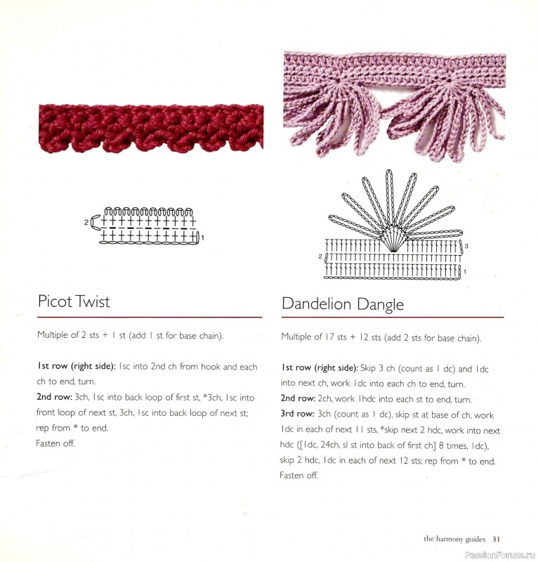 Вязаные проекты в книге &laquo;Crochet Edgings & Trims: 150 Stitches&raquo;.
