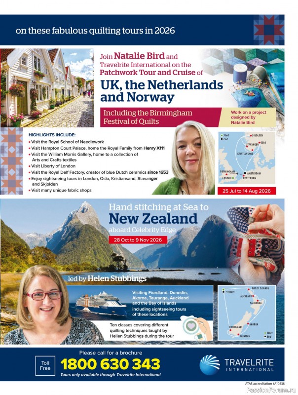 Коллекция проектов для рукодельниц в журнале «Australian Homespun - October-November 2025»