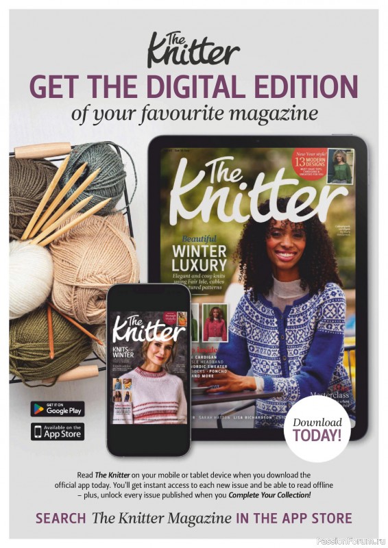 Вязаные проекты спицами в журнале «The Knitter №224 2026»
