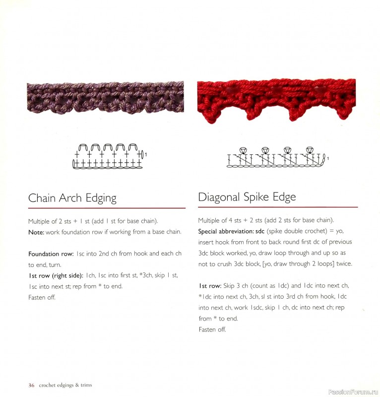 Вязаные проекты в книге &laquo;Crochet Edgings & Trims: 150 Stitches&raquo;.