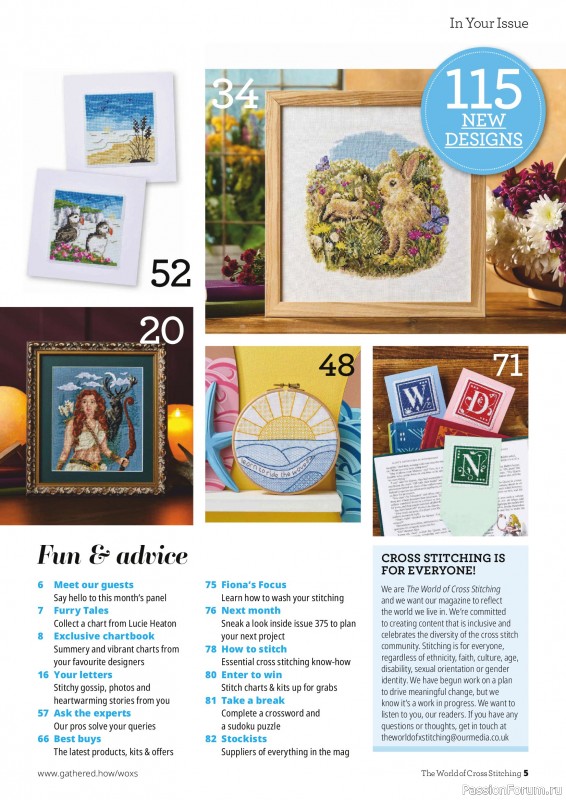 Коллекция вышивки в журнале «The World of Cross Stitching №374 2026»