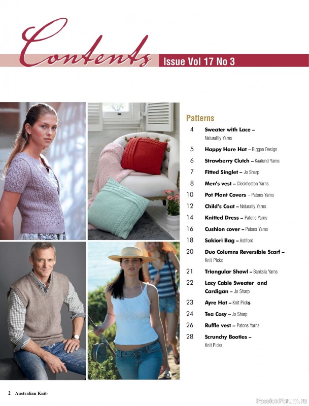 Вязаные модели спицами в журнале «Australian Knitting – Vol.17 №3 2025»