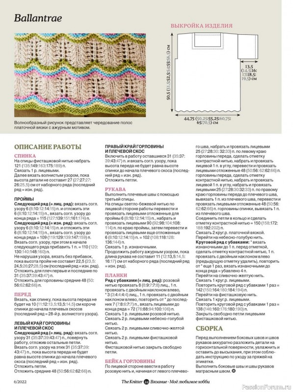 Вязаные модели спицами в журнале «The Knitter №6 2022»