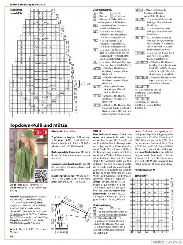 Вязаные модели в журнале «Sabrina №1 2026»