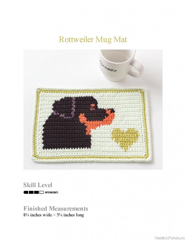 Вязаные проекты крючком в журнале «Pet Mug Mats»