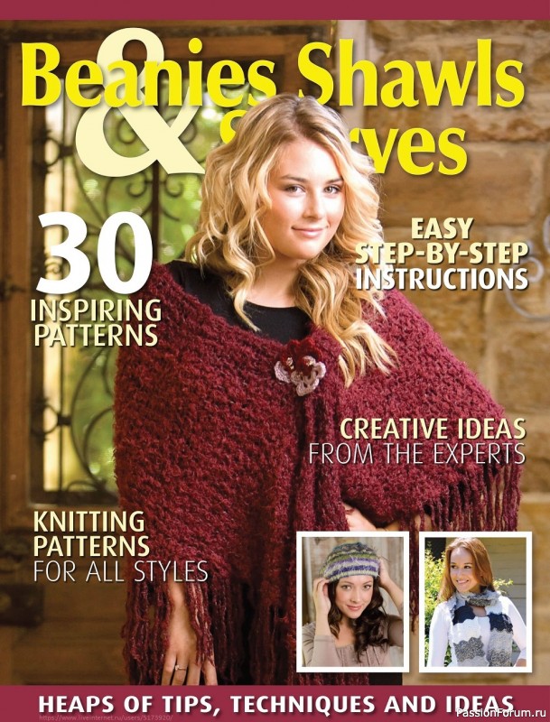 Вязаные проекты спицами в журнале «Beanies & Scarves №1 2022»