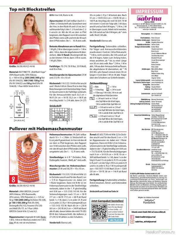 Вязаные модели в журнале «Sabrina German №6 2024»