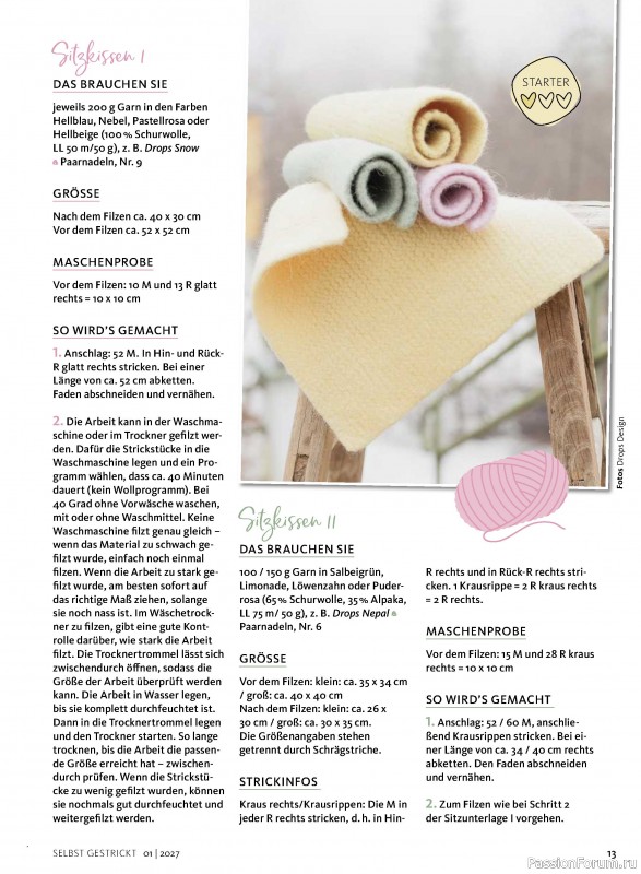 Вязаные модели в журнале «Selbst Gestrickt №1 2027»