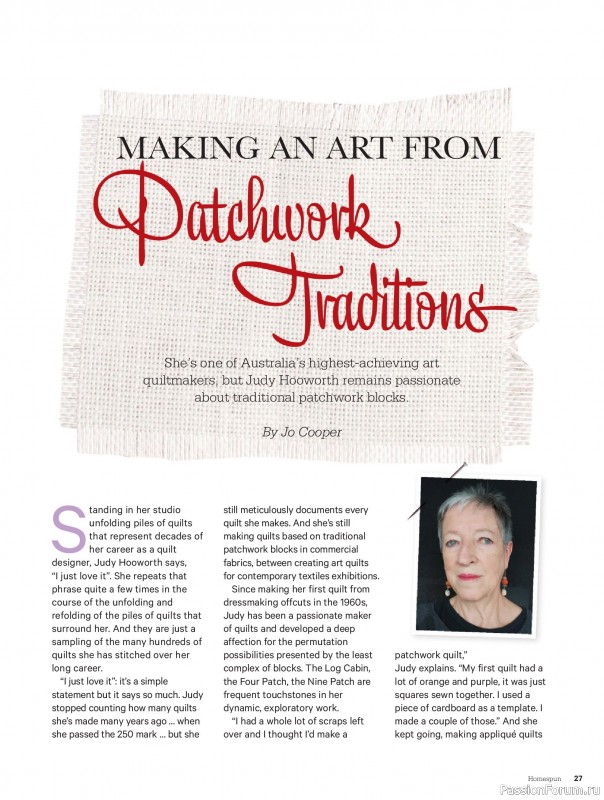 Коллекция проектов для рукодельниц в журнале «Australian Homespun №228 2025»