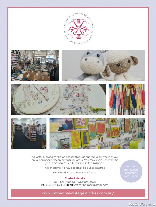 Коллекция проектов для рукодельниц в журнале «Australian Homespun - October-November 2025»