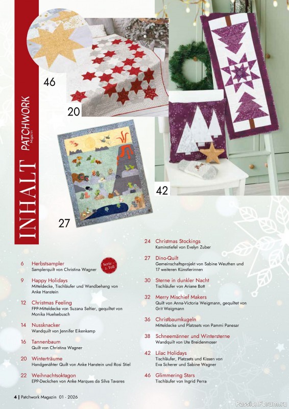 Коллекция проектов для рукодельниц в журнале «Patchwork das Magazin №1 2026»