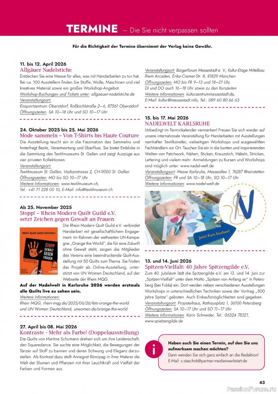 Коллекция проектов для рукодельниц в журнале &laquo;Patchwork & Nahen №3 2026&raquo;