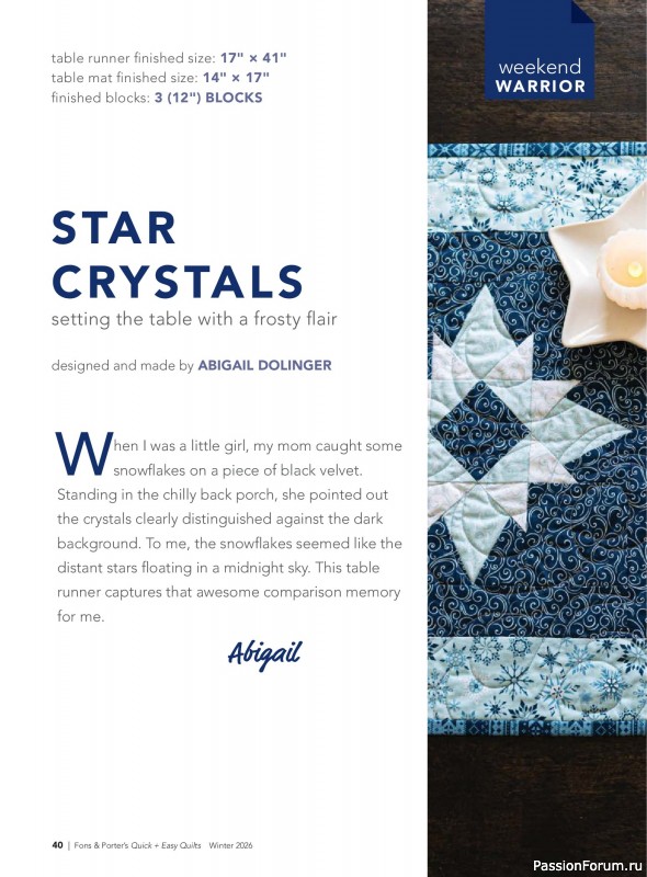 Коллекция проектов для рукодельниц в журнале &laquo;Quick+Easy Quilts - Winter 2026&raquo;